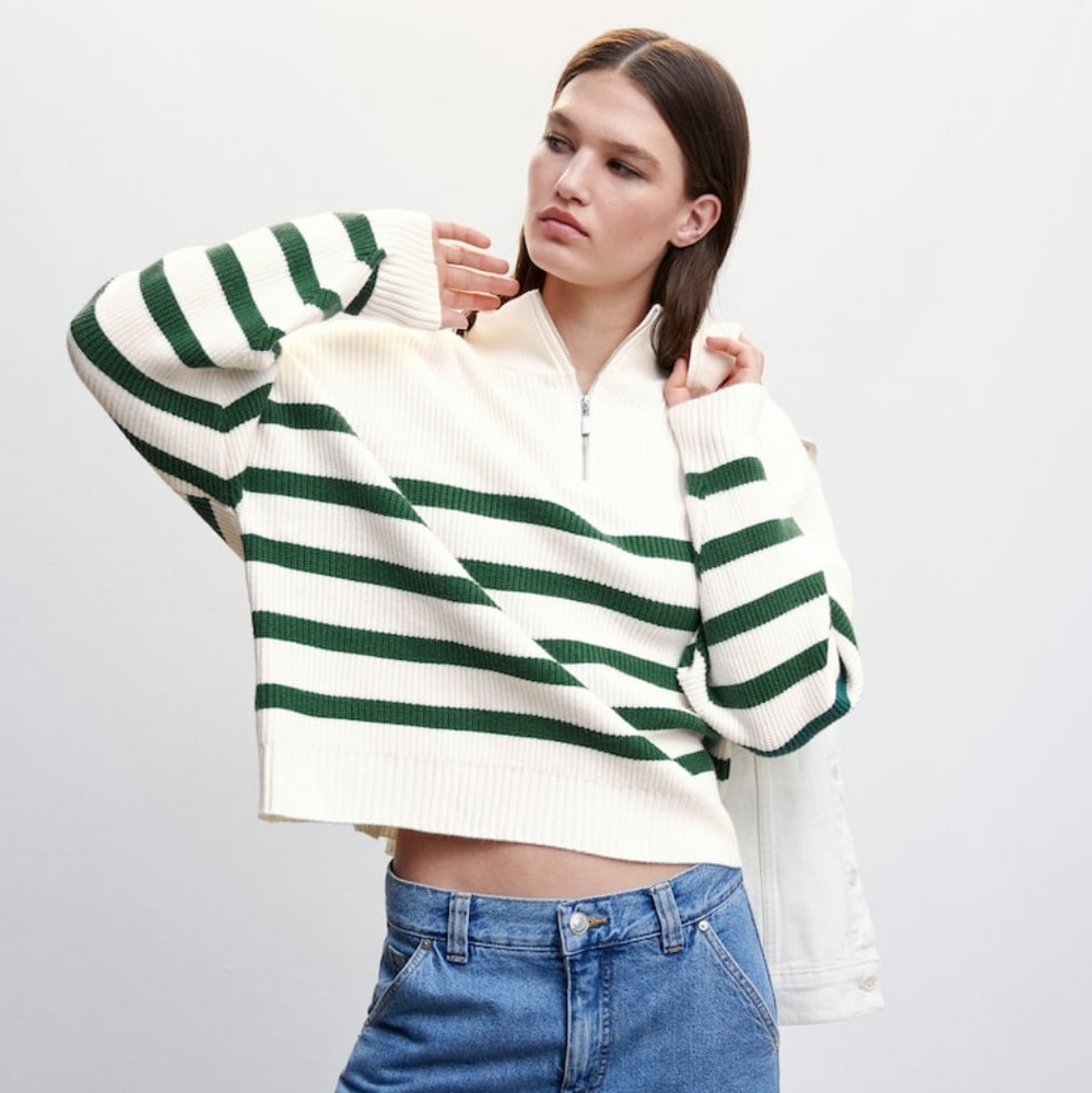 Mango half zip sweater sz m